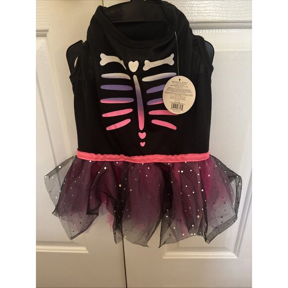 Thrills & Chills Other - Dog Dress Thrills & Chills Color Black Size Medium Halloween Reflective Skulls